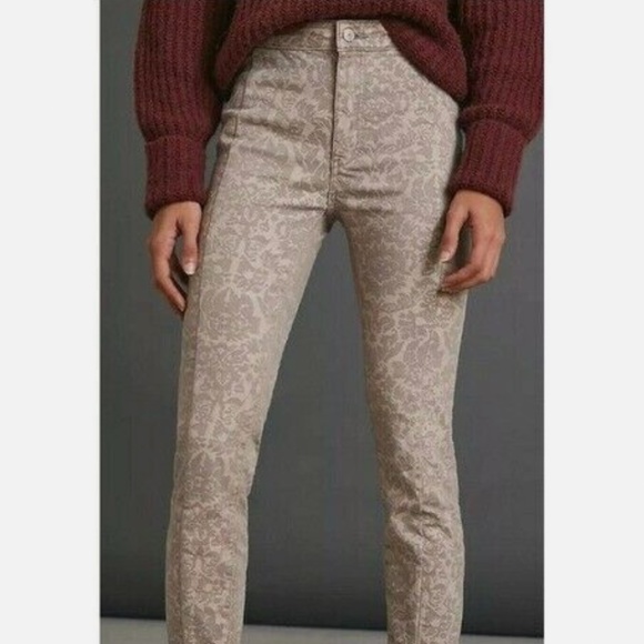 NWOT Anthropologie Pilcro Flocked High-Rise Denim Leggings Size 27 - Picture 2 of 14